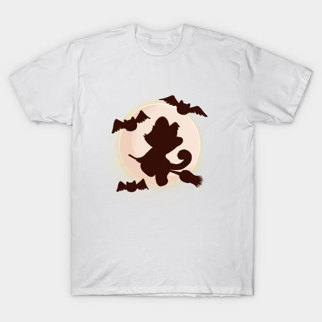 cute little kitten whitch shadow T-Shirt by ArtInPi